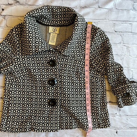 VTG Y2K Suit Jacket Small Black & White Coat IXE - Picture 6 of 12